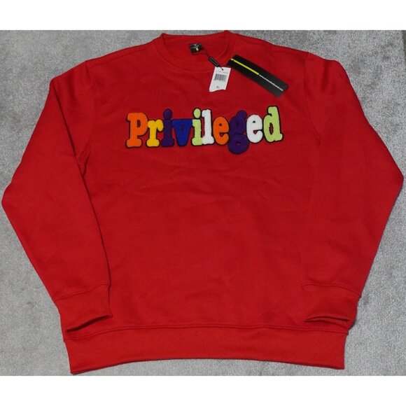 Screenshot Privilege Sweater Men's XL Red Crewneck Long Sleeve Pullover - Picture 1 of 10